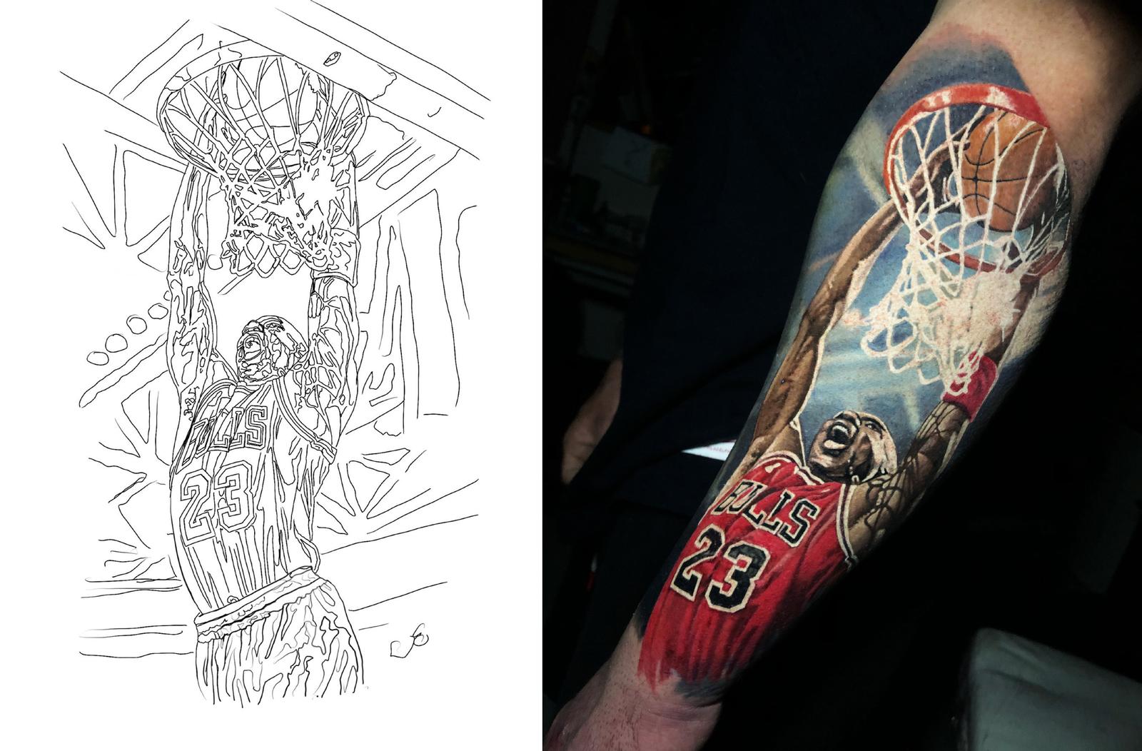 Two examples of stencils that Steve has done. Tightly focused areas have more complex stencil detail while blurry areas are much simpler.