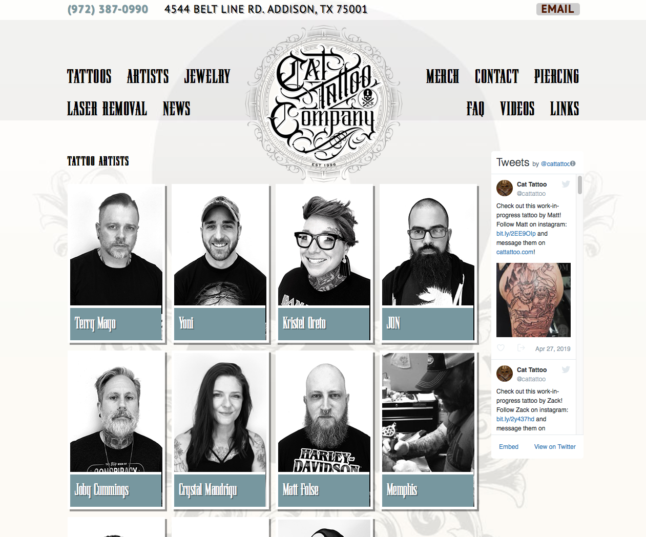 Cat Tattoo In Dallas Texas Relaunch New Website Tattoonow