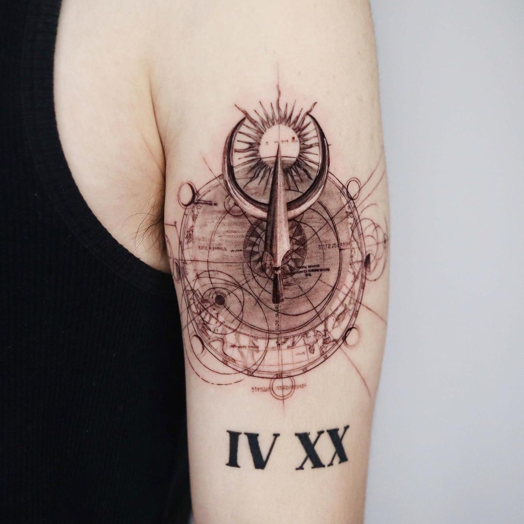 EunB Compass Tattoo