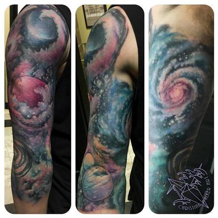 Tattoos - Colorful Space 3/4 Sleeve - 114068
