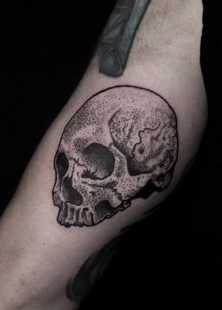 Tattoos - Stippled skull tattoo - 125262