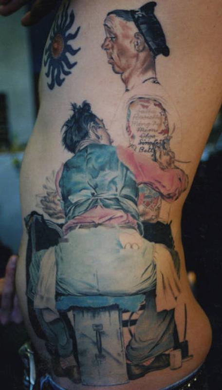 norman rockwell tattoo by megan hoogland tattoonow