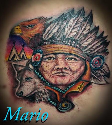 Tattoos - Native American Chief - 137248
