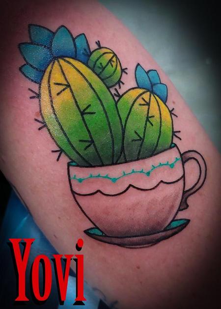 Tattoos - Cactus in a Teacup - 137255