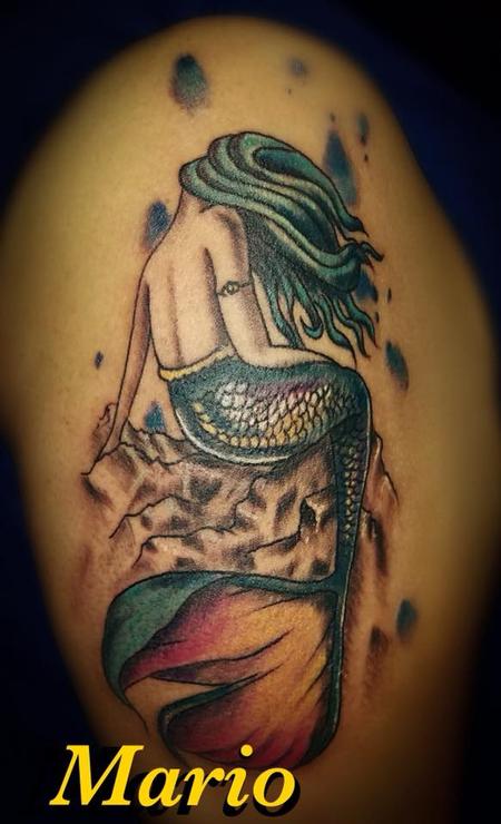 Tattoos - Mermaid on rocks - 134918