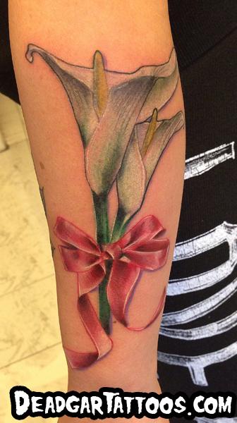 alcatraz flower with pink ribbon by edgar tattoonow