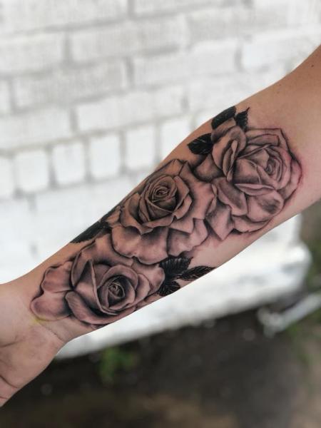 Tattoos - Black and grey roses - 135041