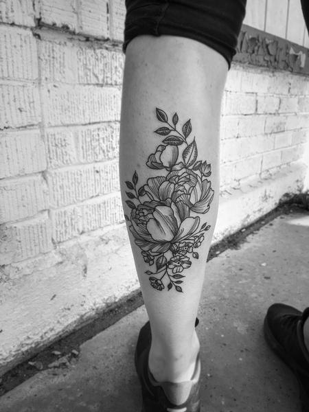 Tattoos - Pen and Ink Peonies - 135034