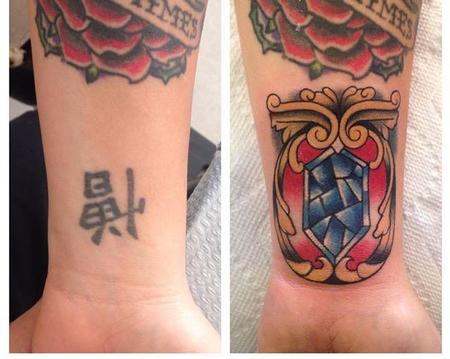 Kanji Coverup with Traditional Gem
