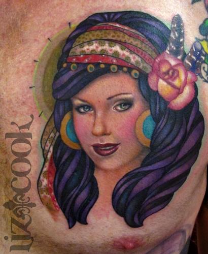 Tattoos - Gypsy Color Portrait - 63305