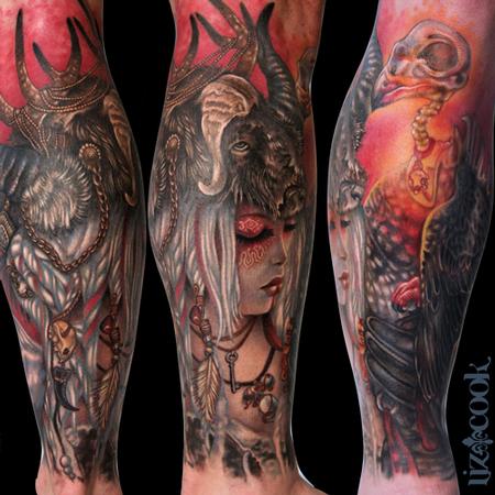 Tattoos - Headdress Girl (Fully Healed) - 84035