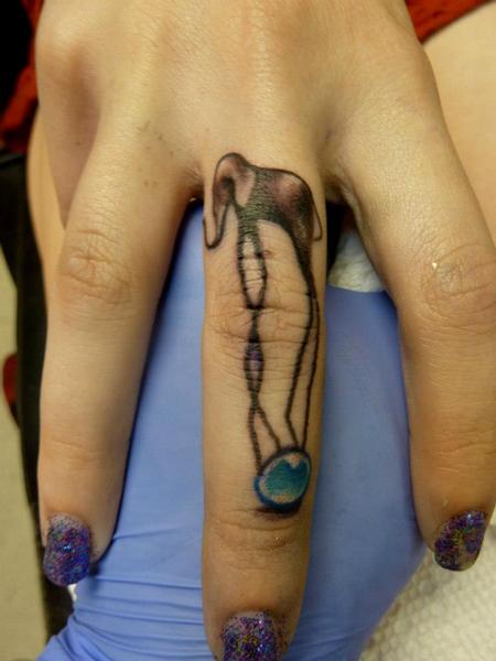 Tattoos - Dali inspired Elle on the finger - 75613