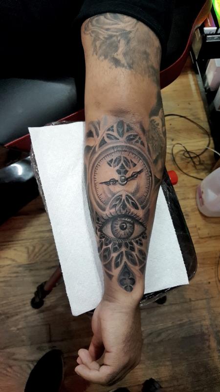 Tattoos - clock and eye - 132235