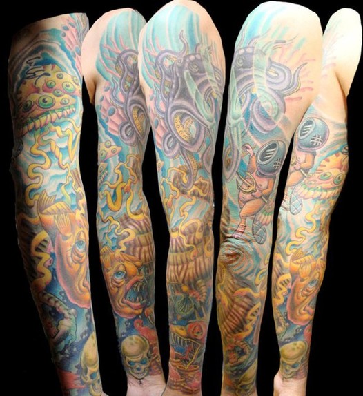 Underwater Sleeve by Scott Olive : Tattoos