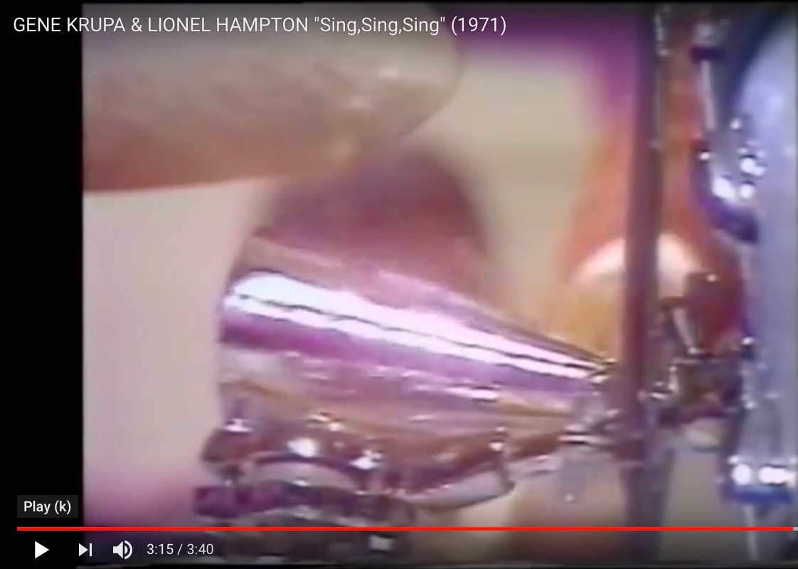 Gene Krupa's cowbell, Gene Krupas drums, vintage percussion