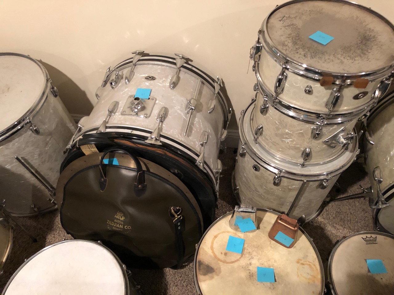 Gene Krupa's drums, Gene Krupa's cymbals, Famous jazz drummers drums, collectable vintage drums, collectible musical instruments, Benny Goodman