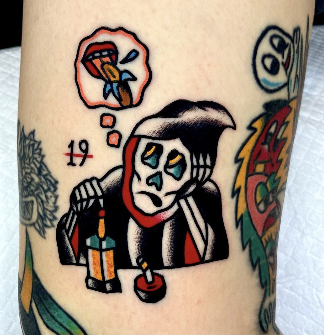 NeoTraditional Death Tattoo by Joozy Tats