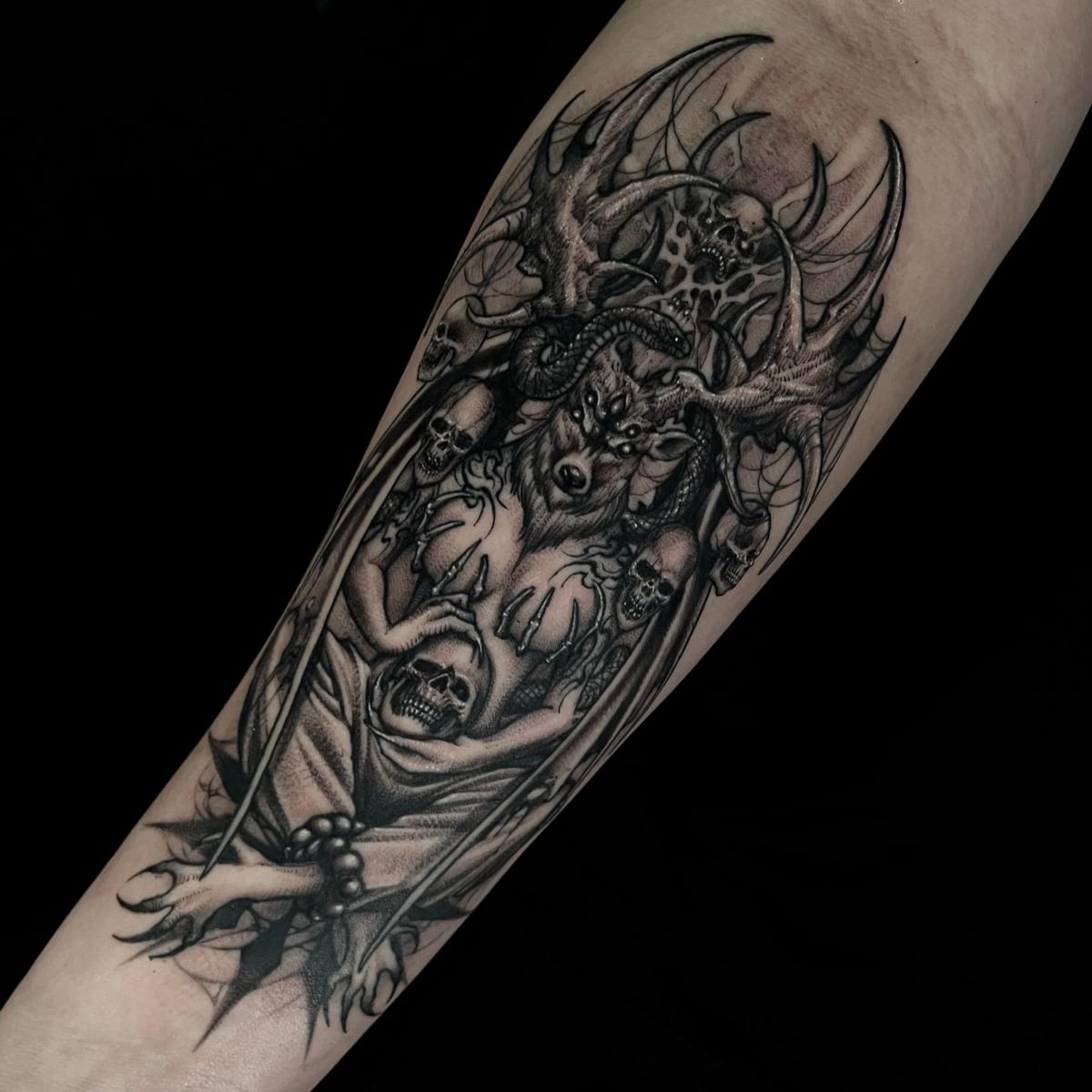 Jong Seon Park Deer Demon Tattoo