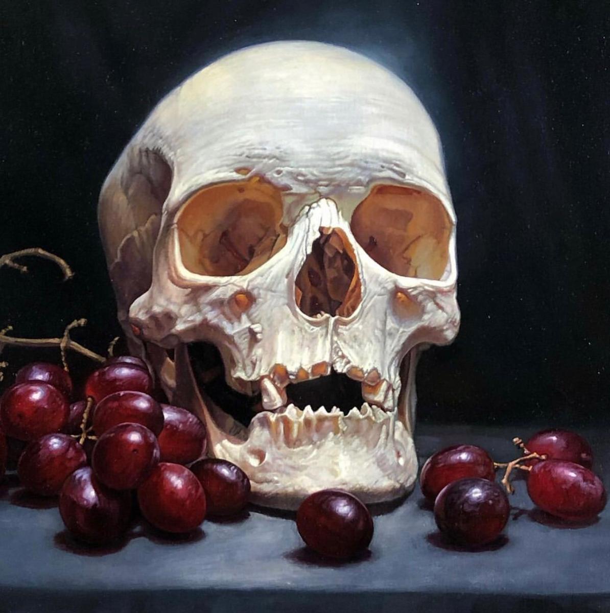Skull and Grapes Still Life