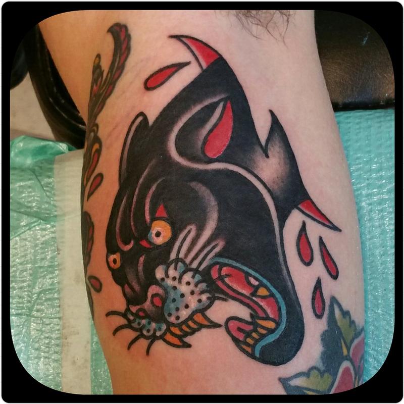 Traditional Panther Head Tattoo by Krooked Ken at Black An  Flickr