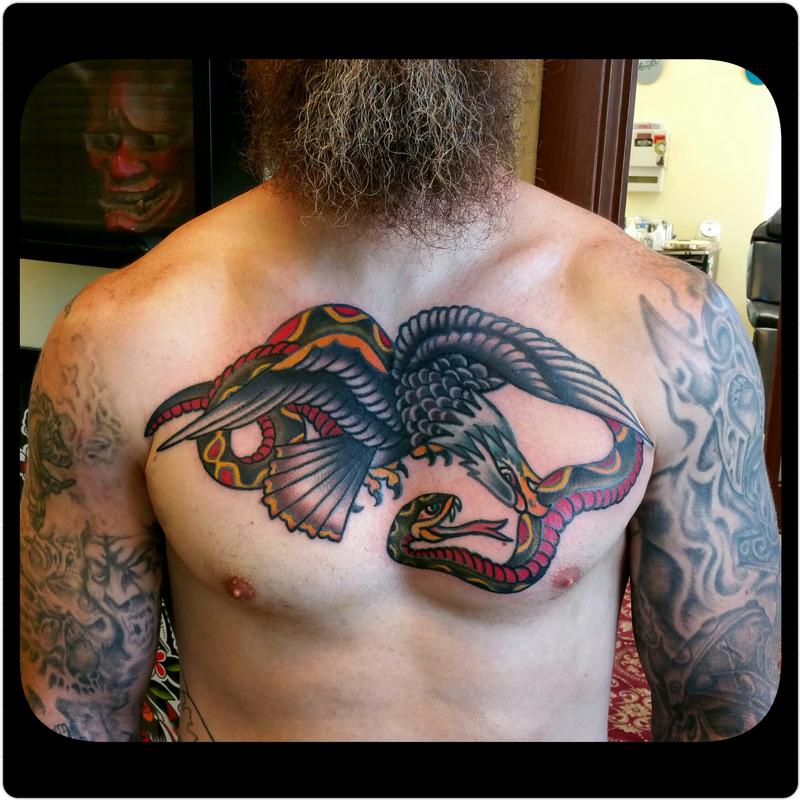 snake chest tattoo by brandonbond on DeviantArt