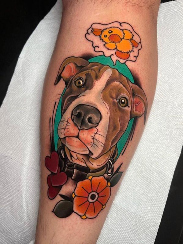 Dog portrait by Jaime Morales TattooNOW