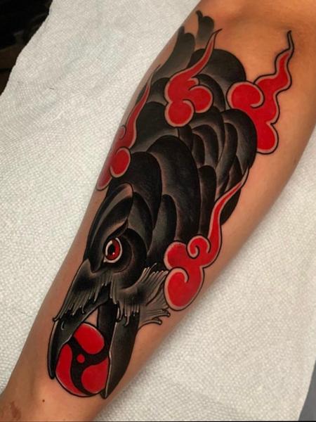 Tattoos - Raven with Naruto symbol - 145080