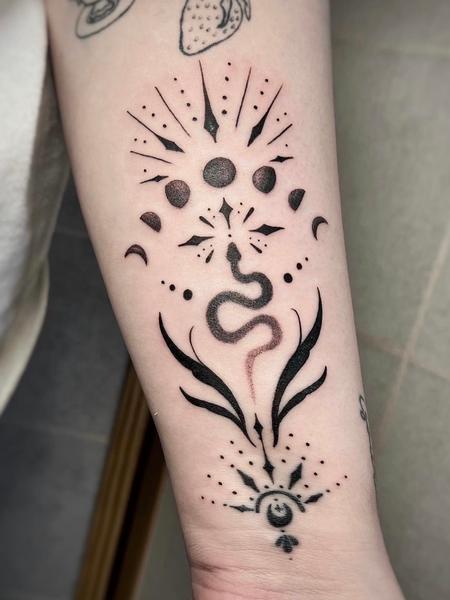 Tattoos - Snake and moon phases - 145568