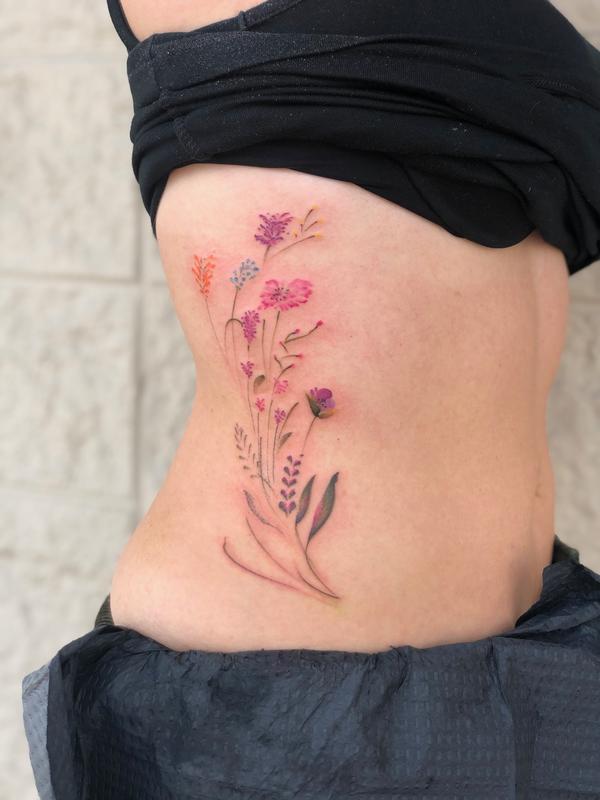 fine line floral tattoo for girls veronicalilu  KickAss Things