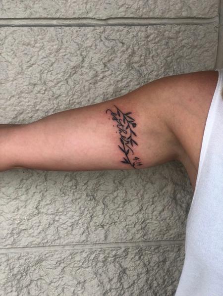 Tattoos - Letters and Flowers - 139703