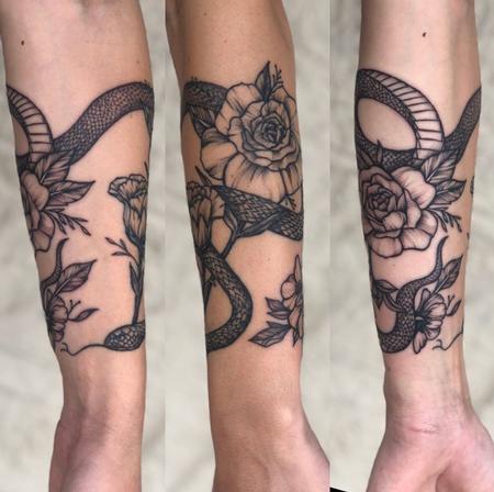 Tattoos - Snake and Roses - 139710
