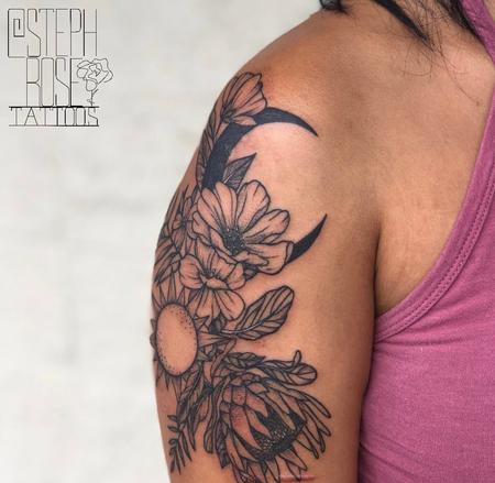 Tattoos - Sun, Moon, & Flowers - 139711
