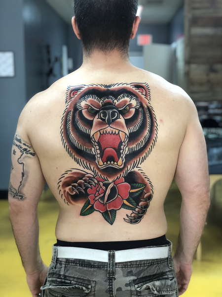 Tattoos - American Traditional Bear Tattoo - 141244