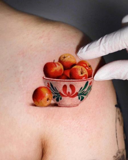 Tattoos - Realistic Apples Tattoo - 143345