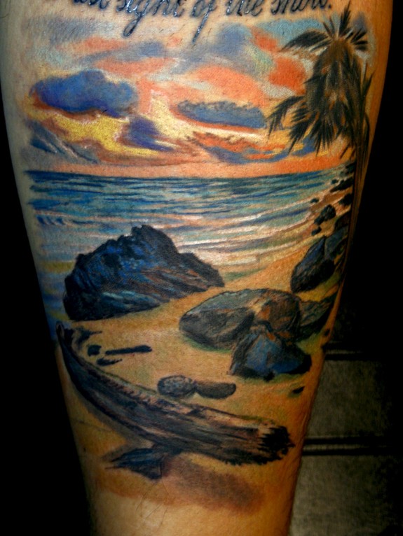 Beach scene by Todo: TattooNOW Beach scene by Todo: TattooNOW