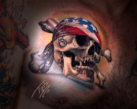 Tattoos - American Skull - 131742