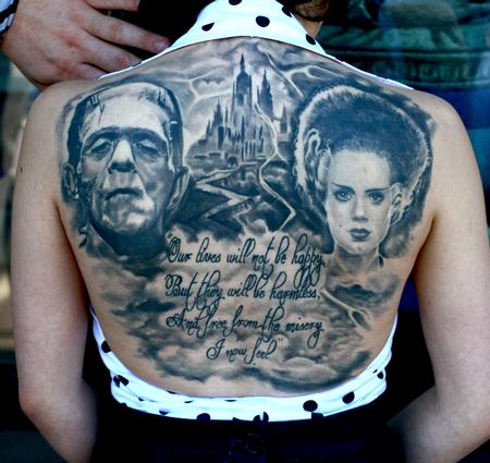 Tattoos - Frankenstein back piece - 65183
