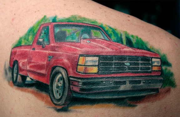 A RED truck by Todo: TattooNOW