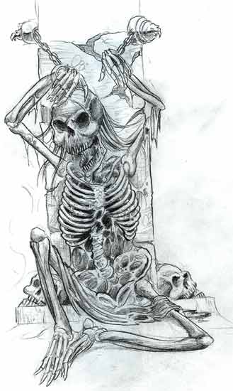 Skeleton in chains by Jeff Lambert 