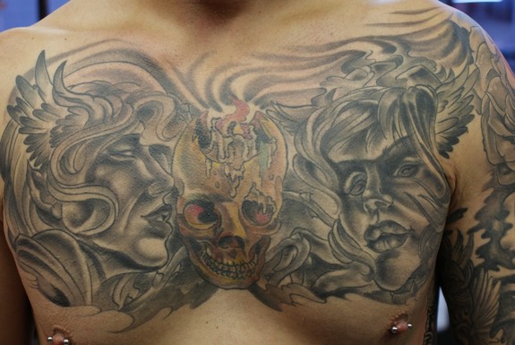 good and evil tattoo chestTikTok Search