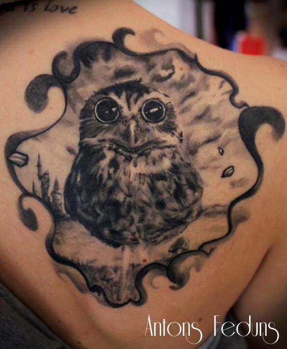 Owl tattoo by Antons Feduns: TattooNOW