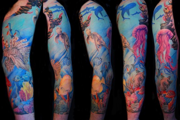 OceanNautical Themed Sleeve  Cris Element Bullseye Tattoo Staten Island  NY  rtattoos