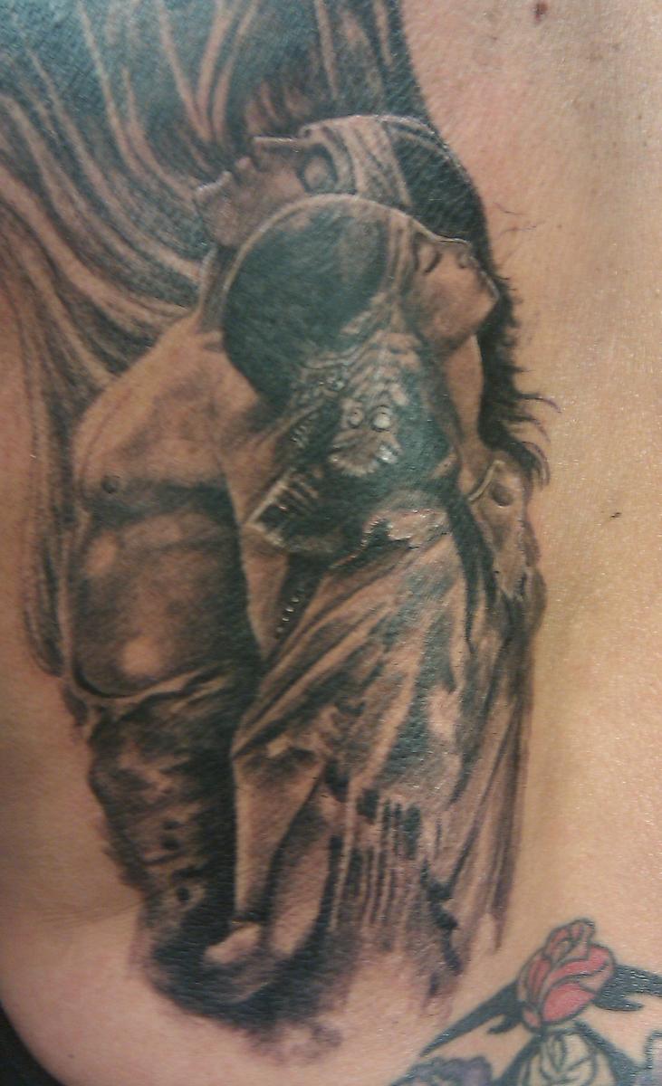 native american couple tattoo