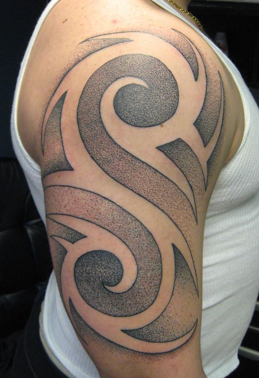 Shaded Tribal Tattoo
