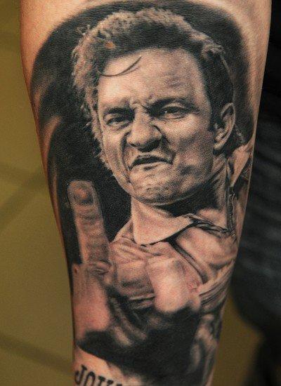 Johnny Cash Finger by Andy Engel: TattooNOW