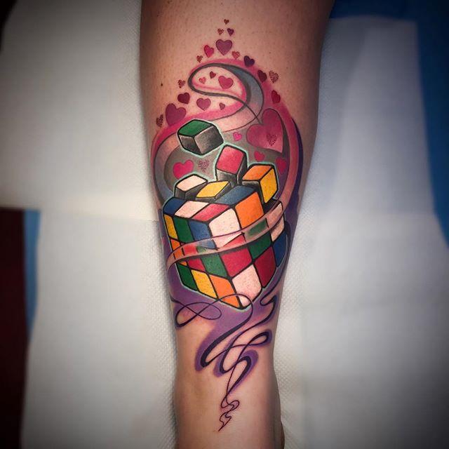 Rubik Cube Tattoo By Andrea Lanzi TattooNOW Rubik Cube Tattoo By Andrea Lanzi TattooNOW