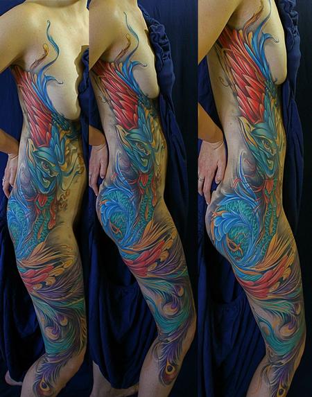 Tattoos - Peacock color Tattoo - 67604