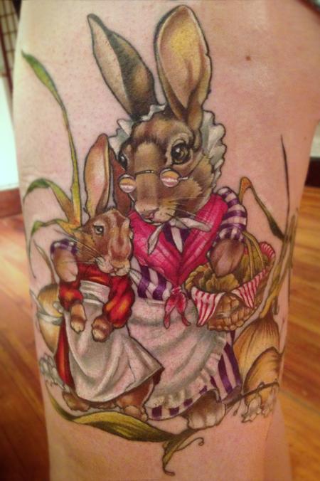 Aubrey Mennella - fairy tale rabbit tattoo