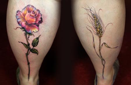 Aubrey Mennella - rose wheat tattoo 