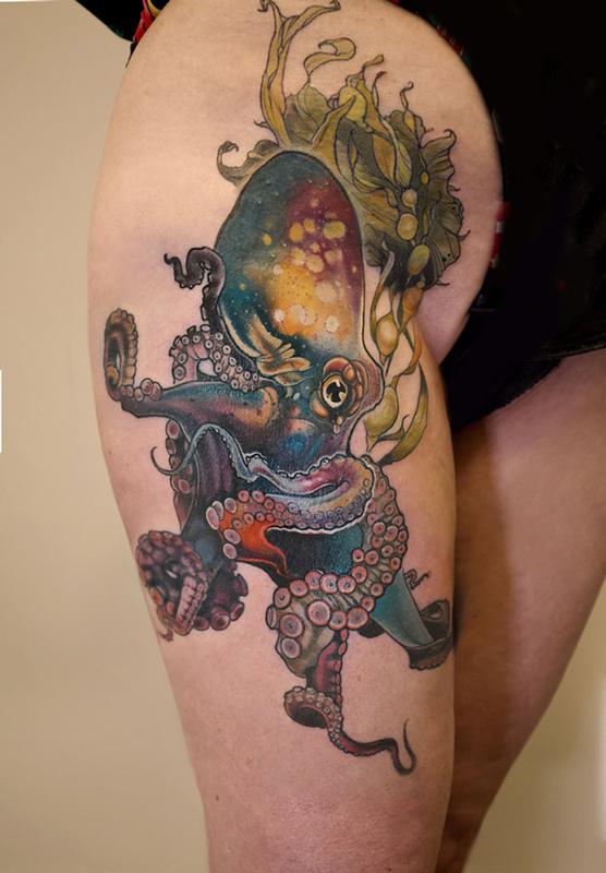 30 Tattoos Featuring Squid Or Octopus in Designs